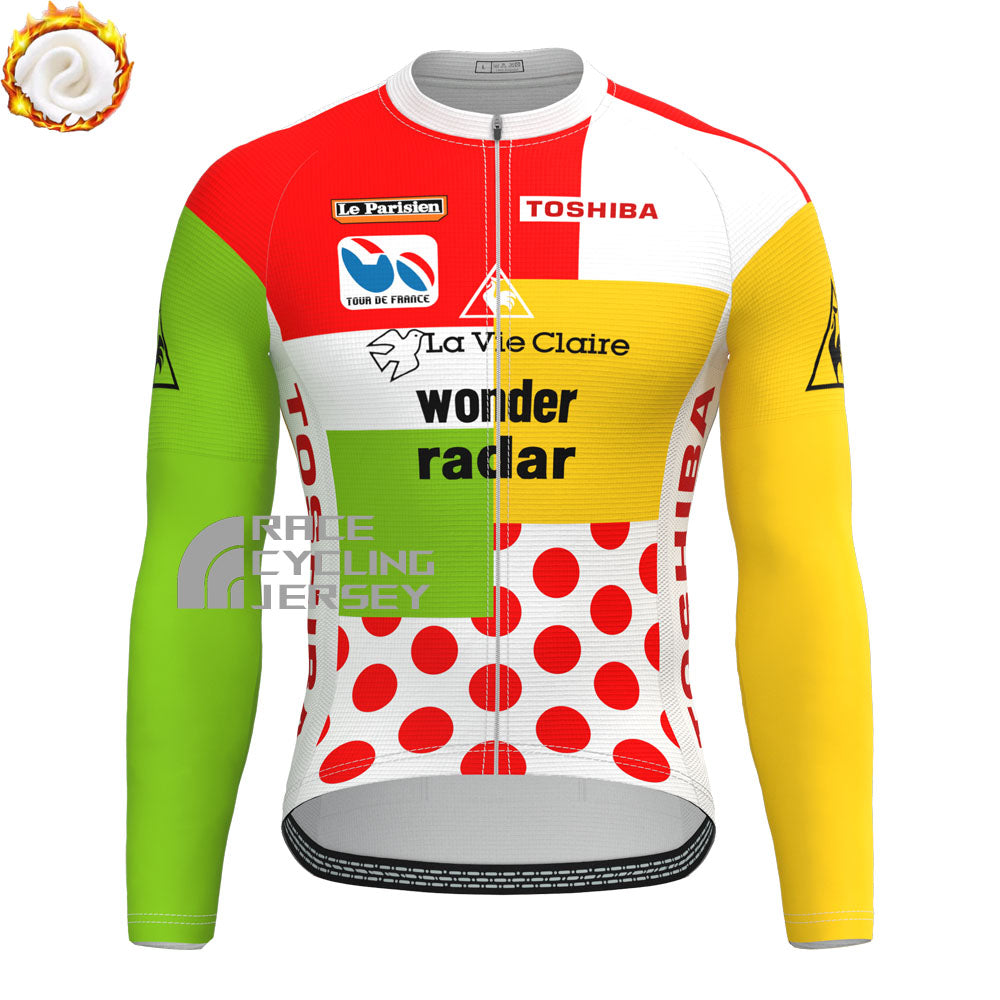 1987 La Vie Claire Fleece Long Cycling Jersey