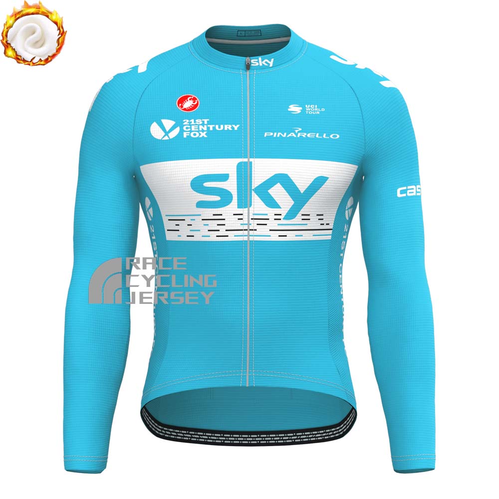2018 Sky Rapha Fleece Long Cycling Jersey