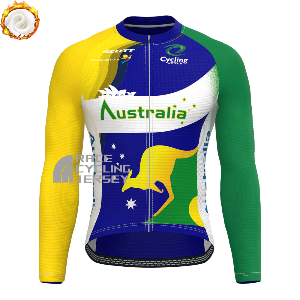 Australia Fleece Long Cycling Jersey