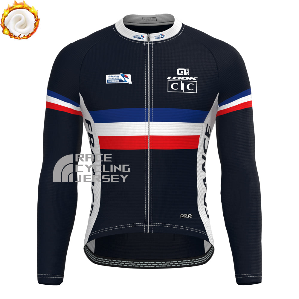 2022 France Fleece Long Sleeves Cycling Kits