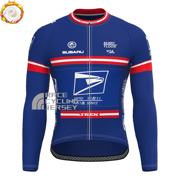 United States Postal Service Fleece Long Cycling Jersey