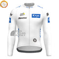 Tour de France white Fleece Long Cycling Jersey