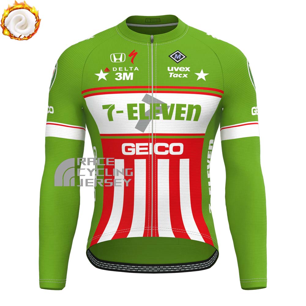 1989 7-Eleven Fleece Long Sleeves Cycling Kits