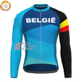 Belgium Blue Fleece Long Cycling Jersey