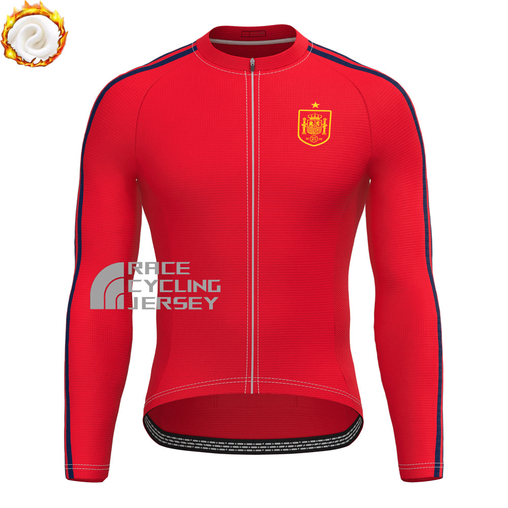 Spain Fleece Long Sleeves Cycling Kits