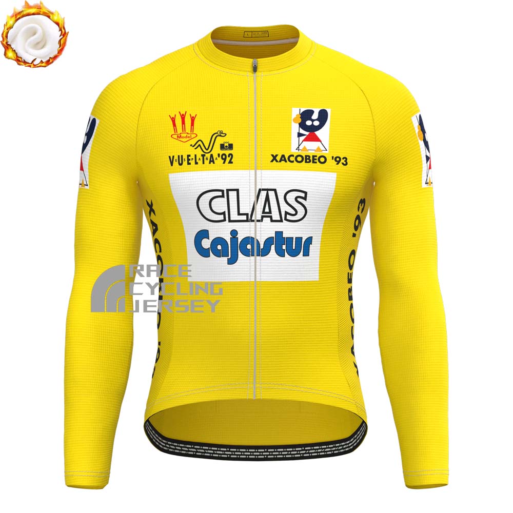 1992 CLAS Cajastur Fleece Long Sleeves Cycling Kits