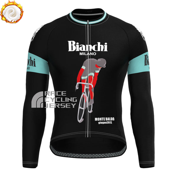 Rider Bianchi Fleece Long Cycling Jersey