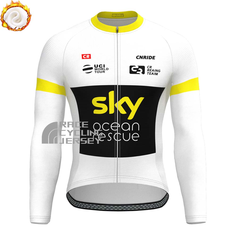 Sky Ocean Rescue Fleece Long Cycling Jersey