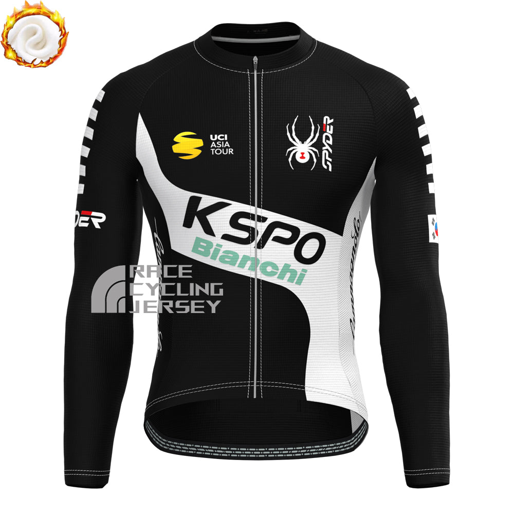 KSPO Bianchi Fleece Long Sleeves Cycling Kits