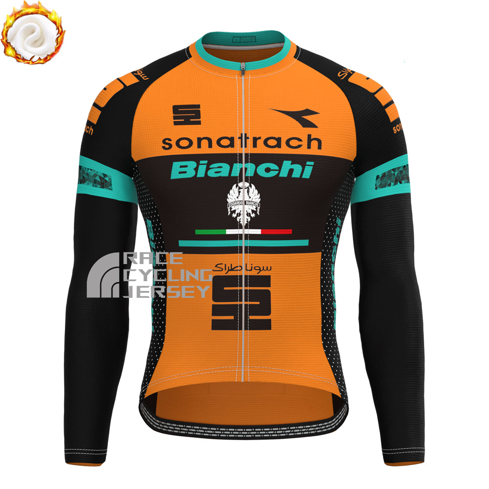 Sonatrach Bianchi Fleece Long Sleeves Cycling Kits