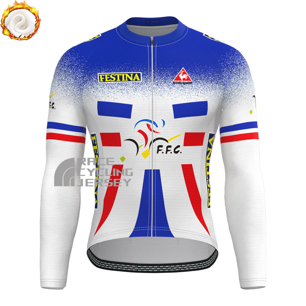 1994 France Fleece Long Sleeves Cycling Kits