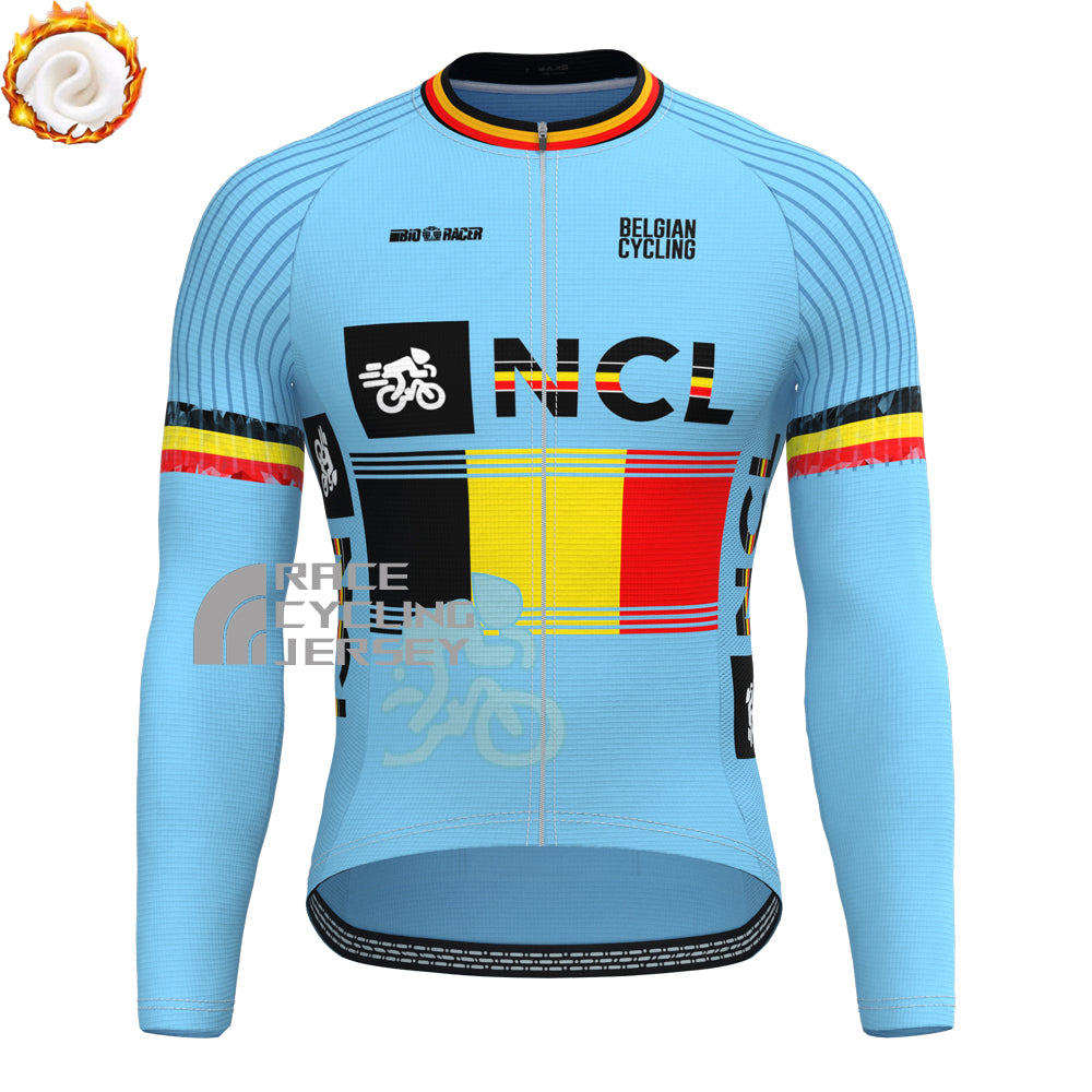 Belgium GillesVC Fleece Long Sleeves Cycling Kits