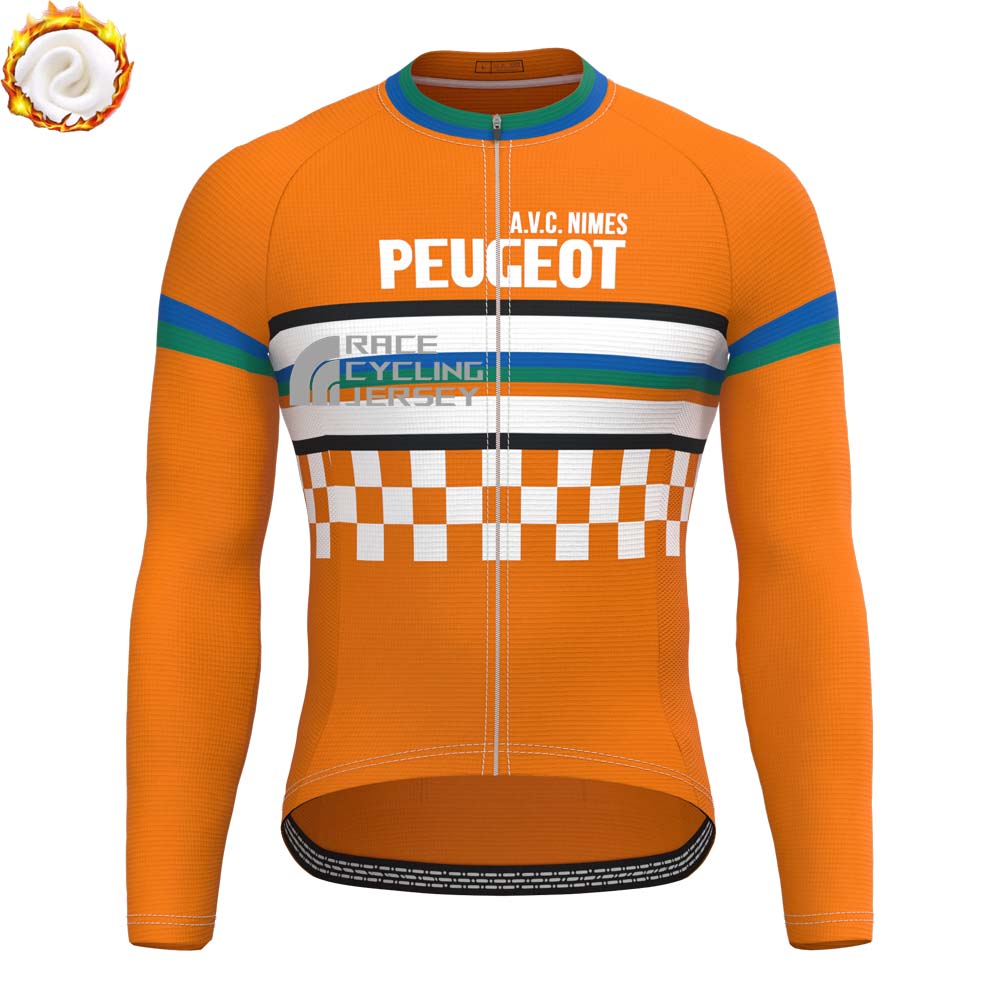 1983 Peugeot Fleece Long Sleeves Cycling Kits