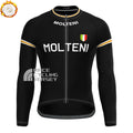 Black MOLTENI Fleece Long Cycling Jersey