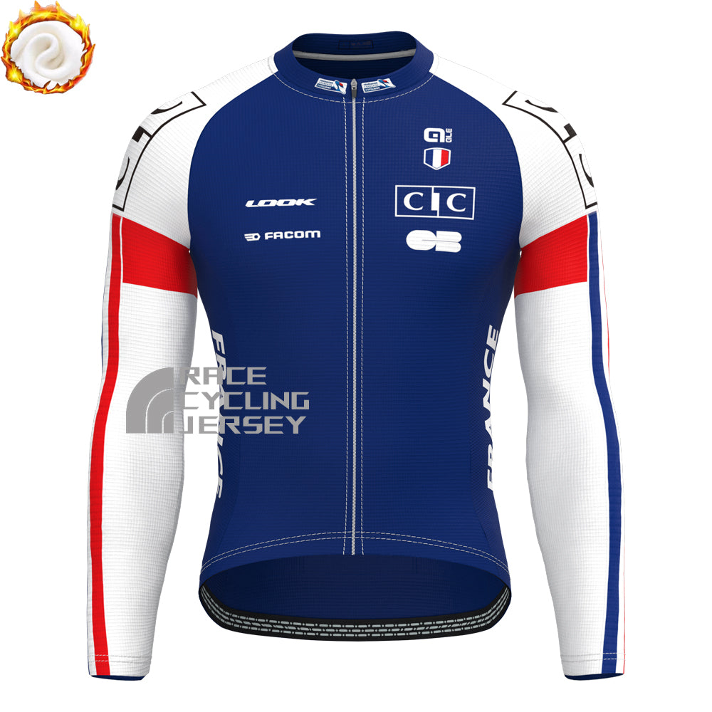 2025 France Fleece Long Sleeves Cycling Kits