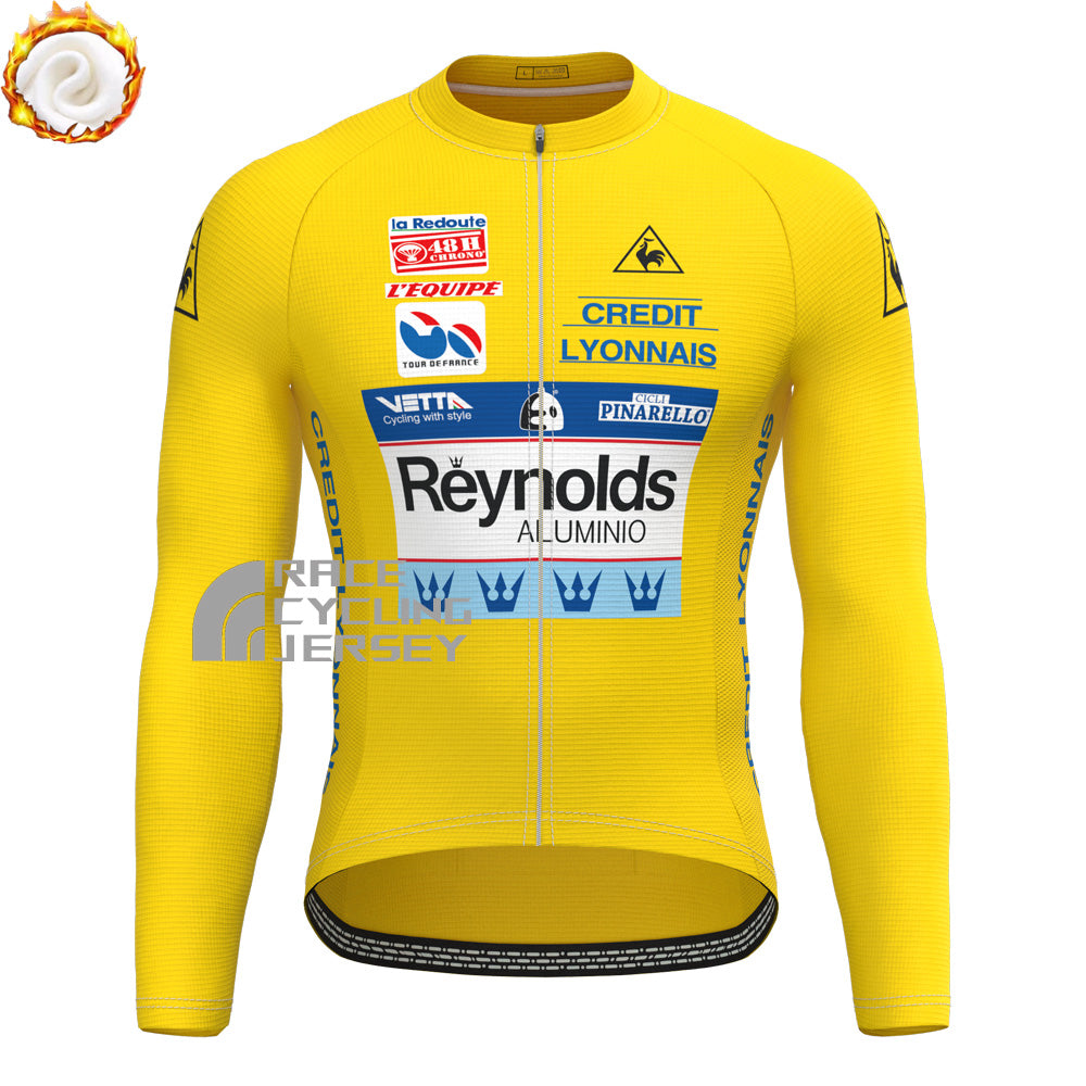 1988 Reynolds Yellow Fleece Long Cycling Jersey