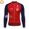 France Red Fleece Long Cycling Jersey