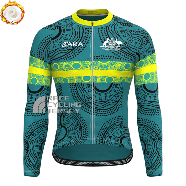Australia DeSport Fleece Long Cycling Jersey