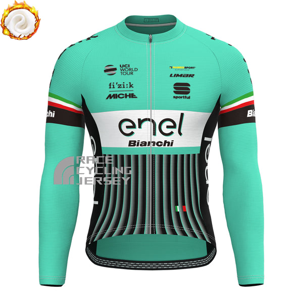 ENEL Bianchi Fleece Long Cycling Jersey