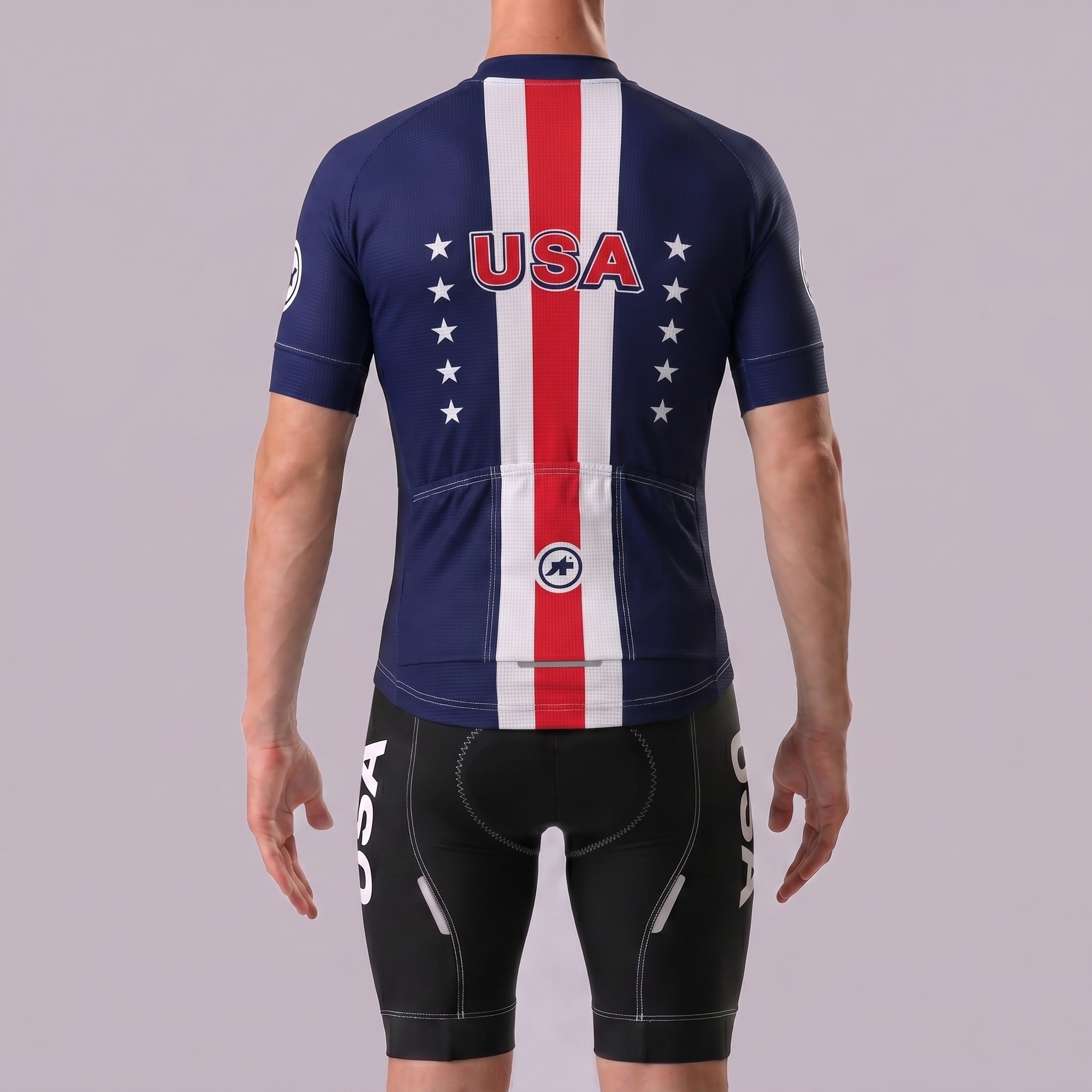 United States Blue Short Sleeves Cycling Kits