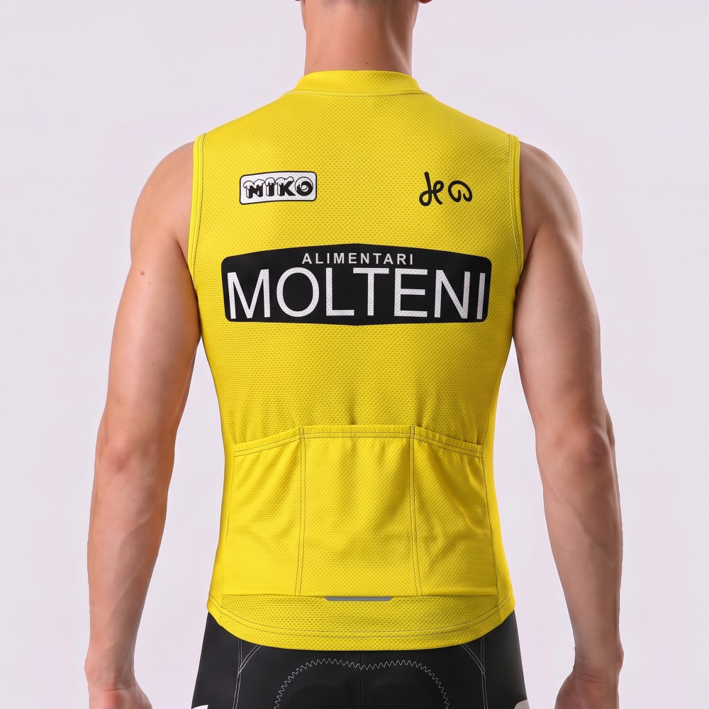 Yellow MOLTENI Fleece Sleeveless Cycling Jersey