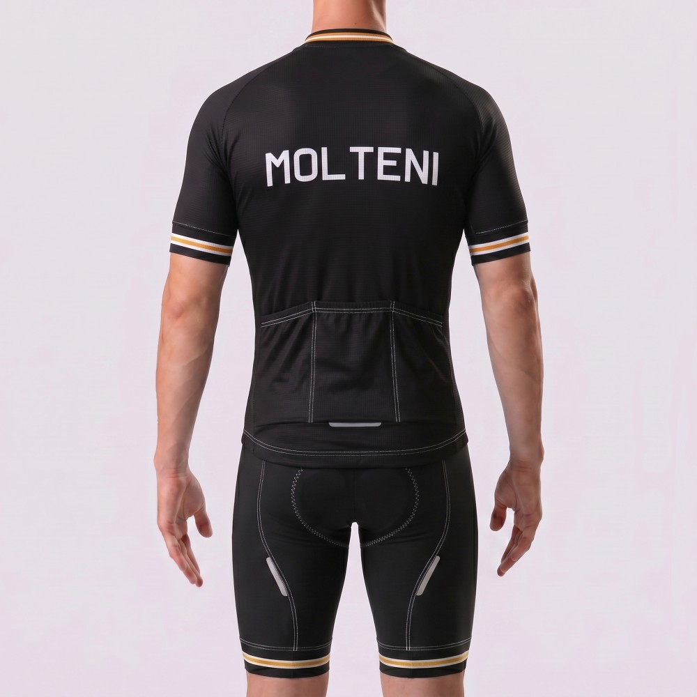 Black MOLTENI Short Sleeves Cycling Kits