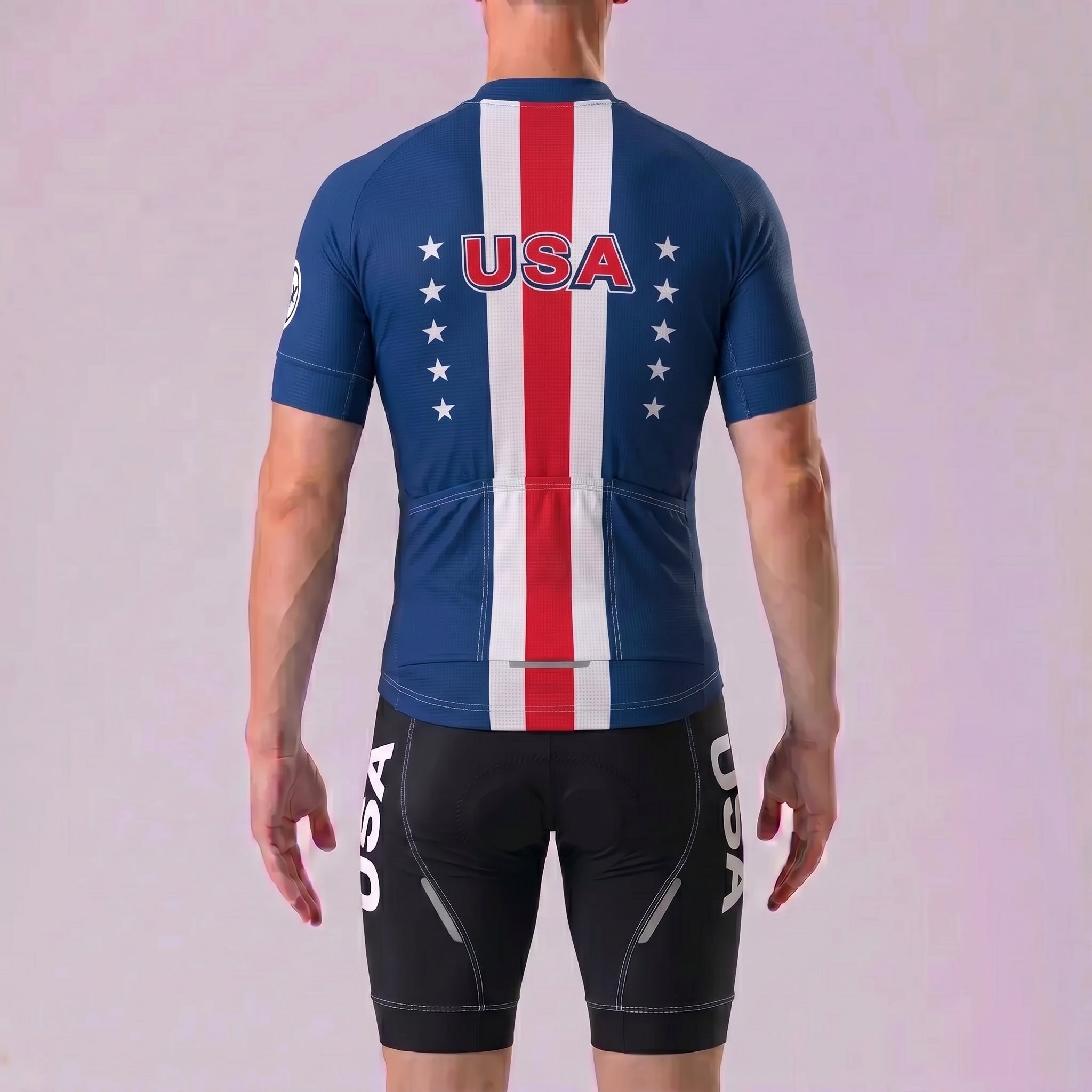 USA Blue Short Sleeves Cycling Kits