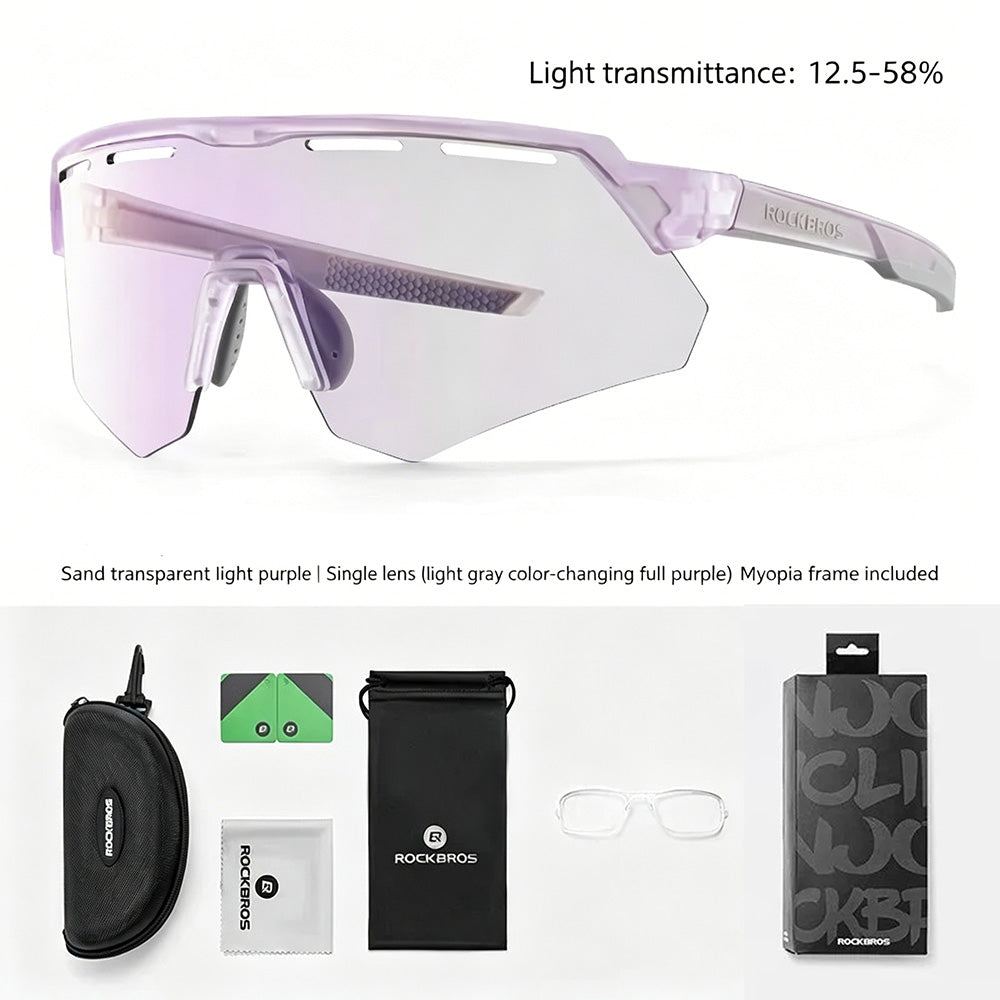 ROCKBROS Cycling Sunglasses | Photochromic & 4‑Lens Kit