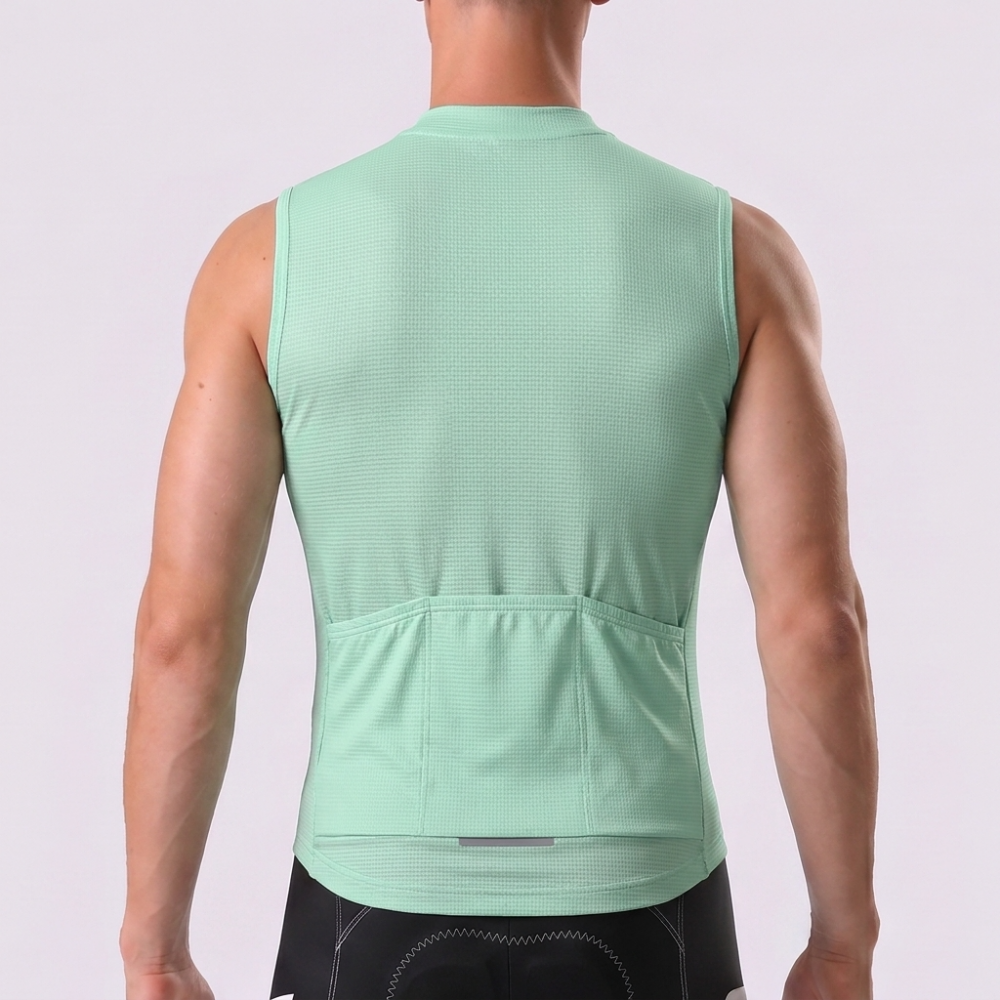 Macaron Green Sleeveless Cycling Jersey