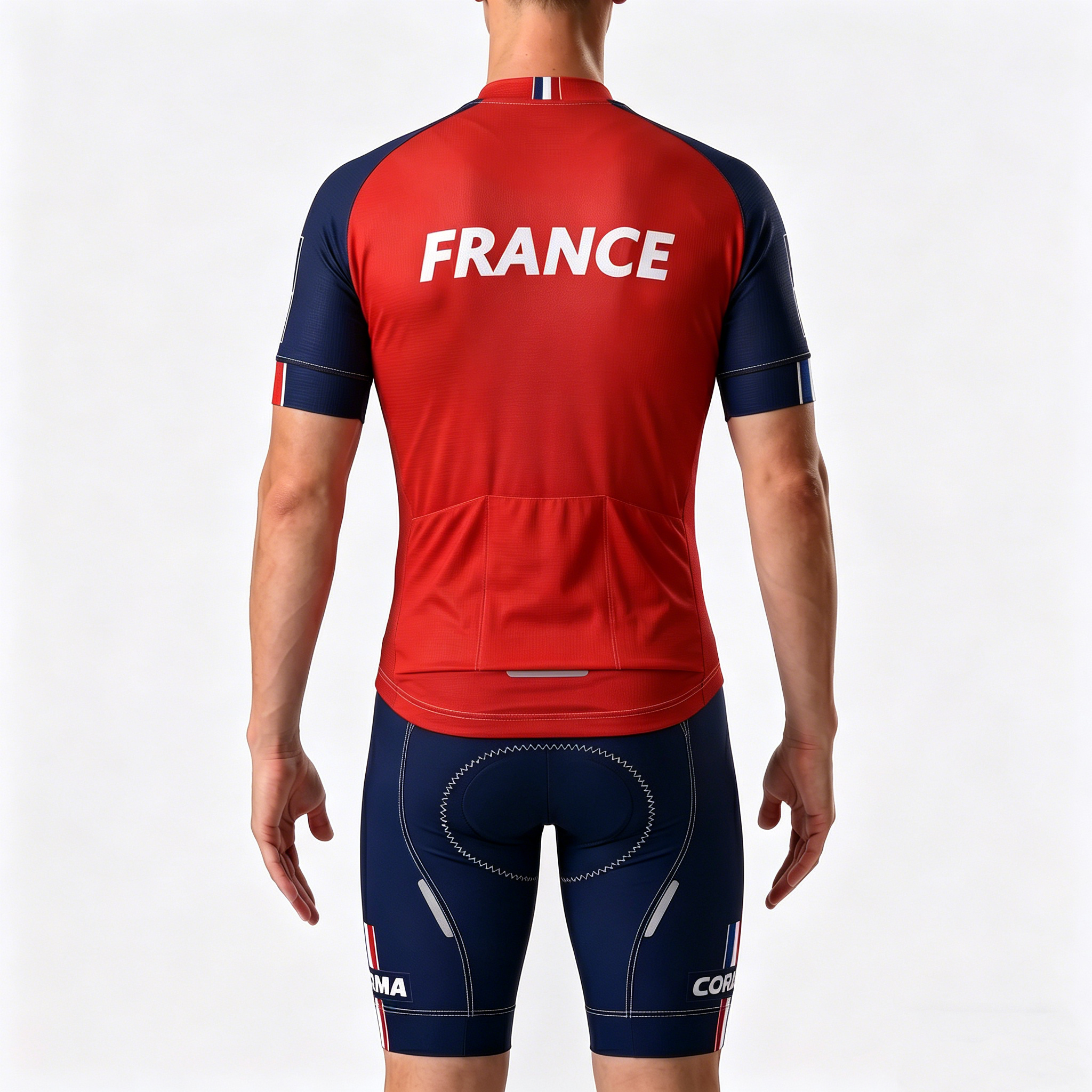 France Red Short Sleeves Cycling Kits