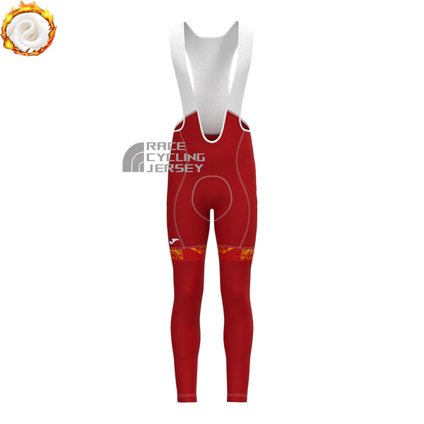 ESPANA Red Fleece Bib Cycling Pants