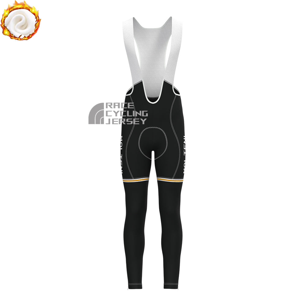 Black MOLTENI Fleece Bib Cycling Pants