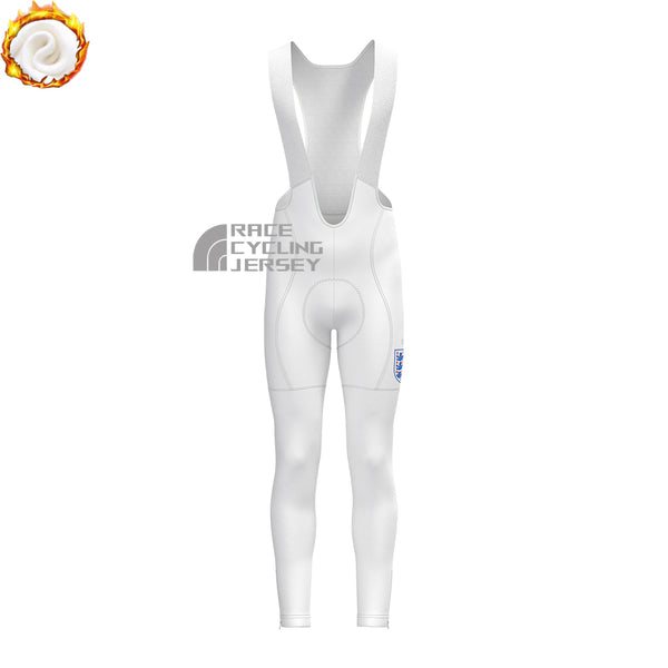 United Kingdom White Fleece Bib Cycling Pants