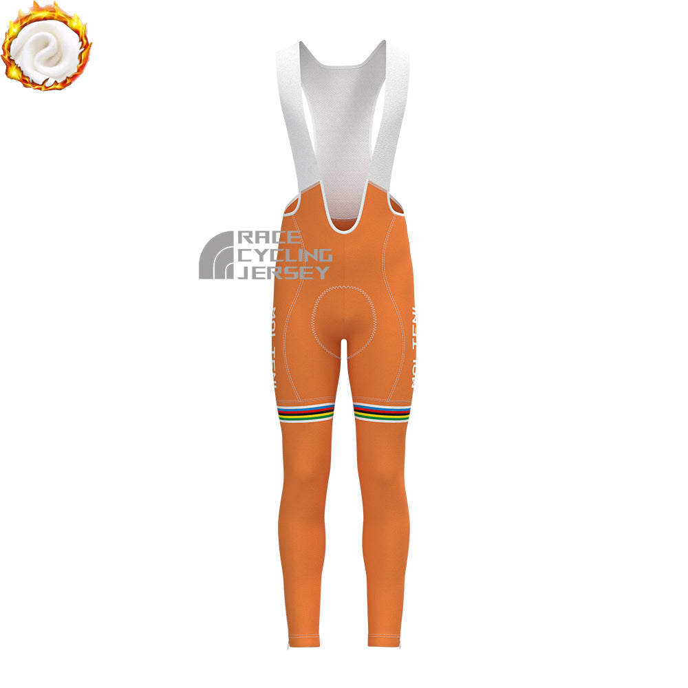 Orange MOLTENI Fleece Bib Cycling Pants