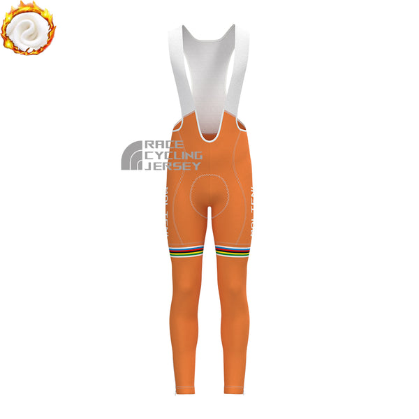 Orange MOLTENI Fleece Bib Cycling Pants