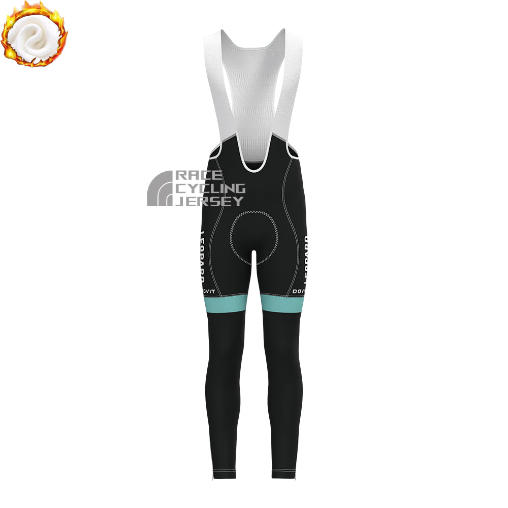 Leopard Bianchi Fleece Bib Cycling Pants
