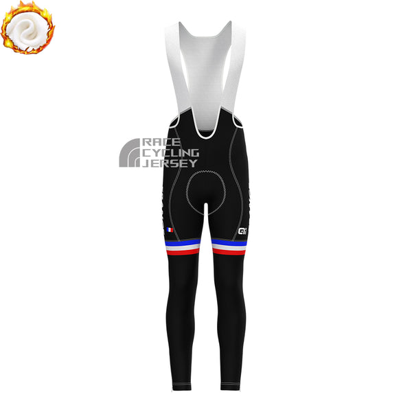 France Stripes Fleece Bib Cycling Pants