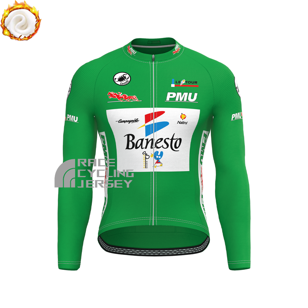 2000 Banesto Fleece Long Sleeves Cycling Kits
