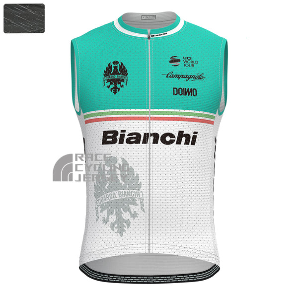 Blue Bianchi Windproof Sleeveless Cycling Jersey