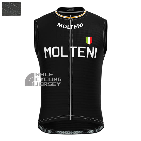 Black MOLTENI Windproof Sleeveless Cycling Jersey