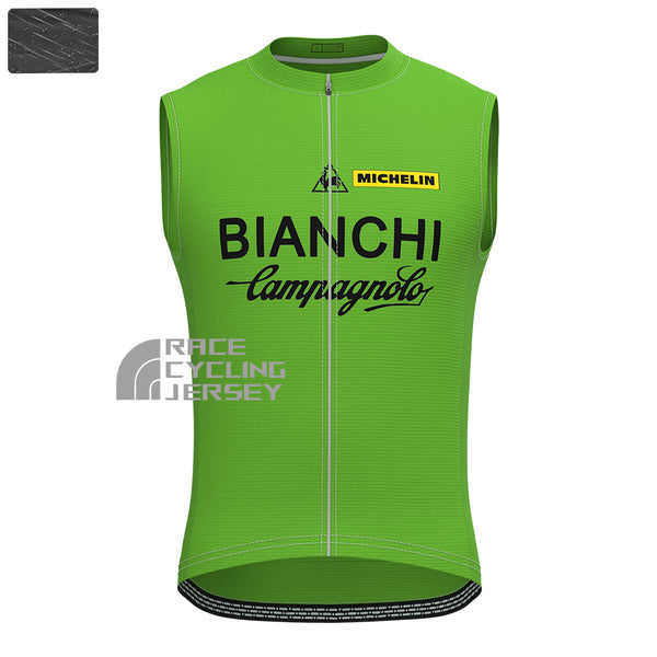 Green Bianchi Windproof Sleeveless Cycling Jersey