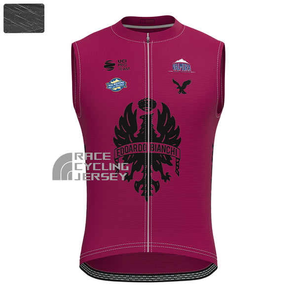 Red Bianchi Windproof Sleeveless Cycling Jersey