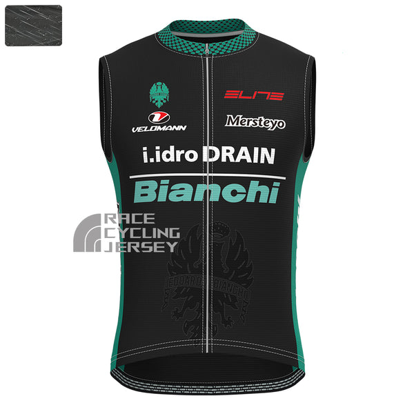 Black Bianchi Windproof Sleeveless Cycling Jersey