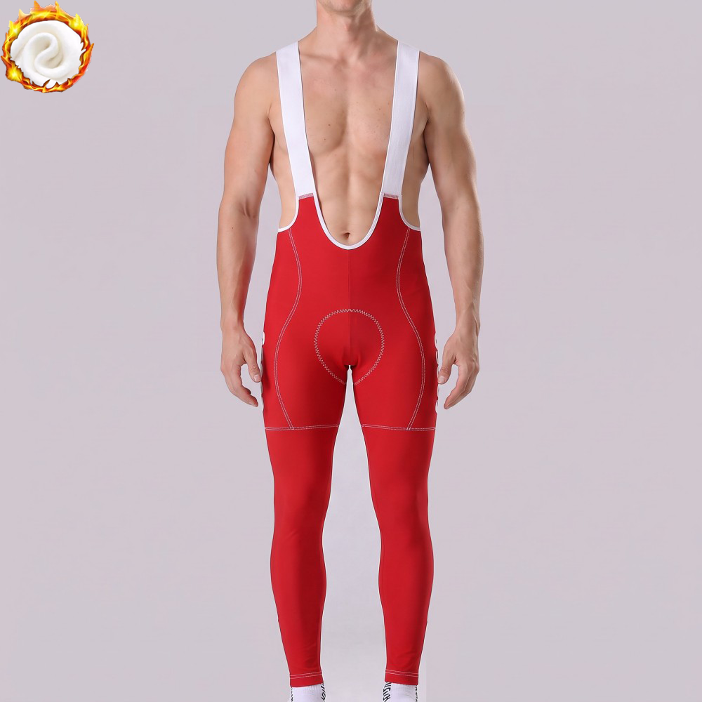 1997 Red Fleece Bib Cycling Pants