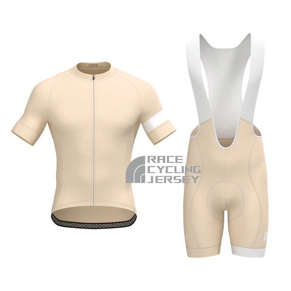 Light Khaki Short Sleeves Cycling Kits