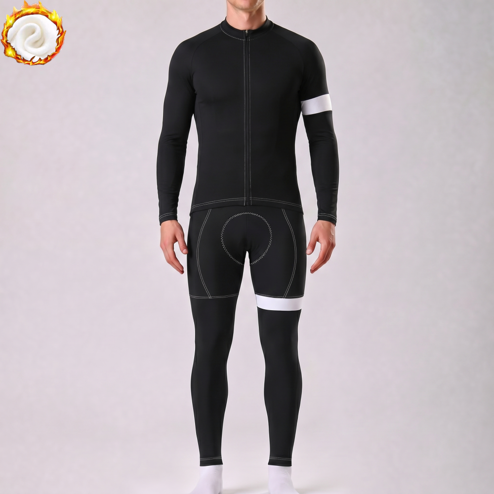 Black Fleece Long Sleeves Cycling Kits