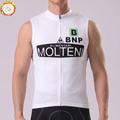 White MOLTENI Fleece Sleeveless Cycling Jersey