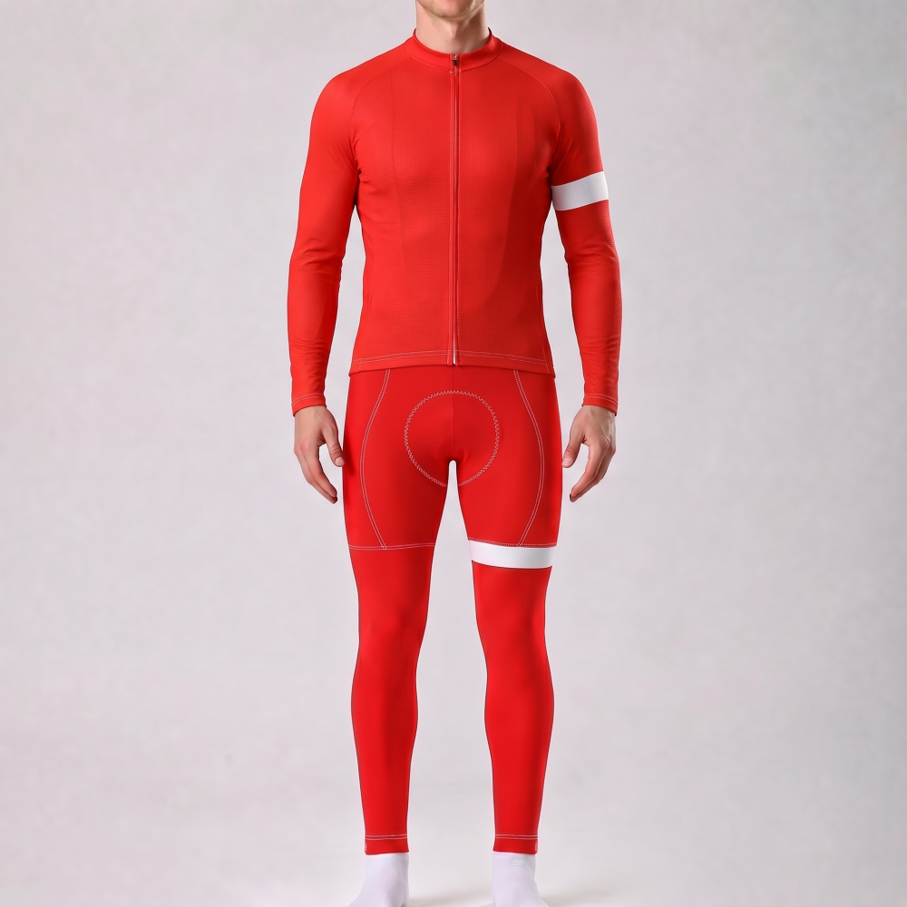 Red Long Sleeves Cycling Kits