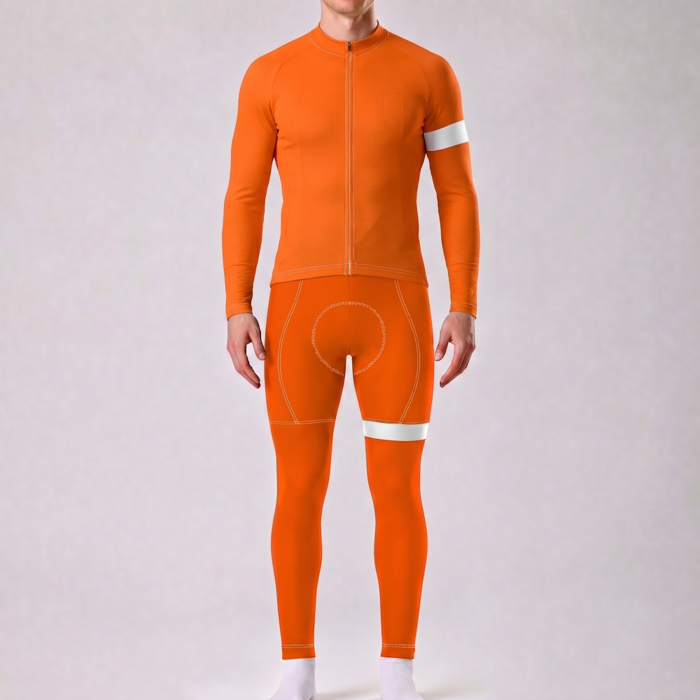 Macarons Orange Long Sleeves Cycling Kits