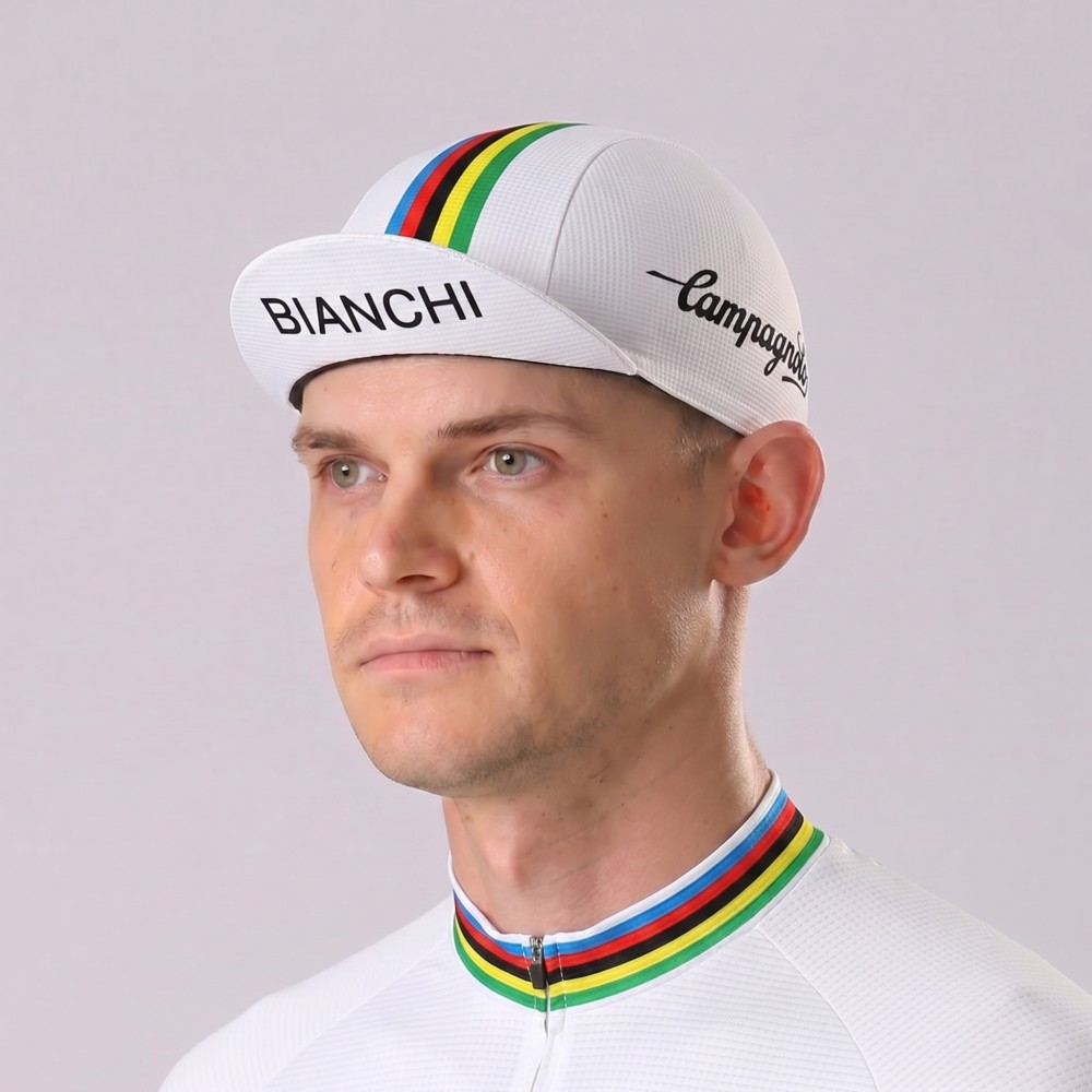 Stripes White Bianchi Cycling Cap